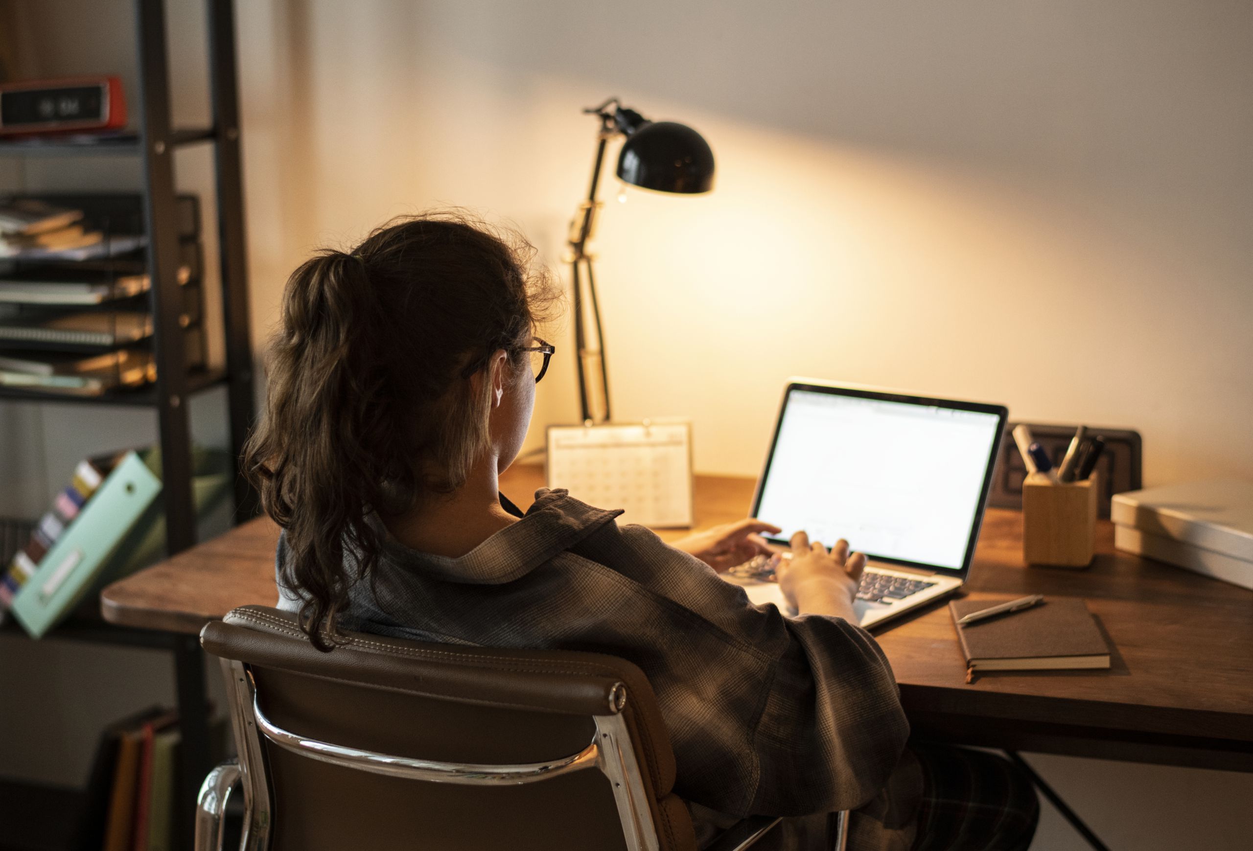 Teen girl on her laptop