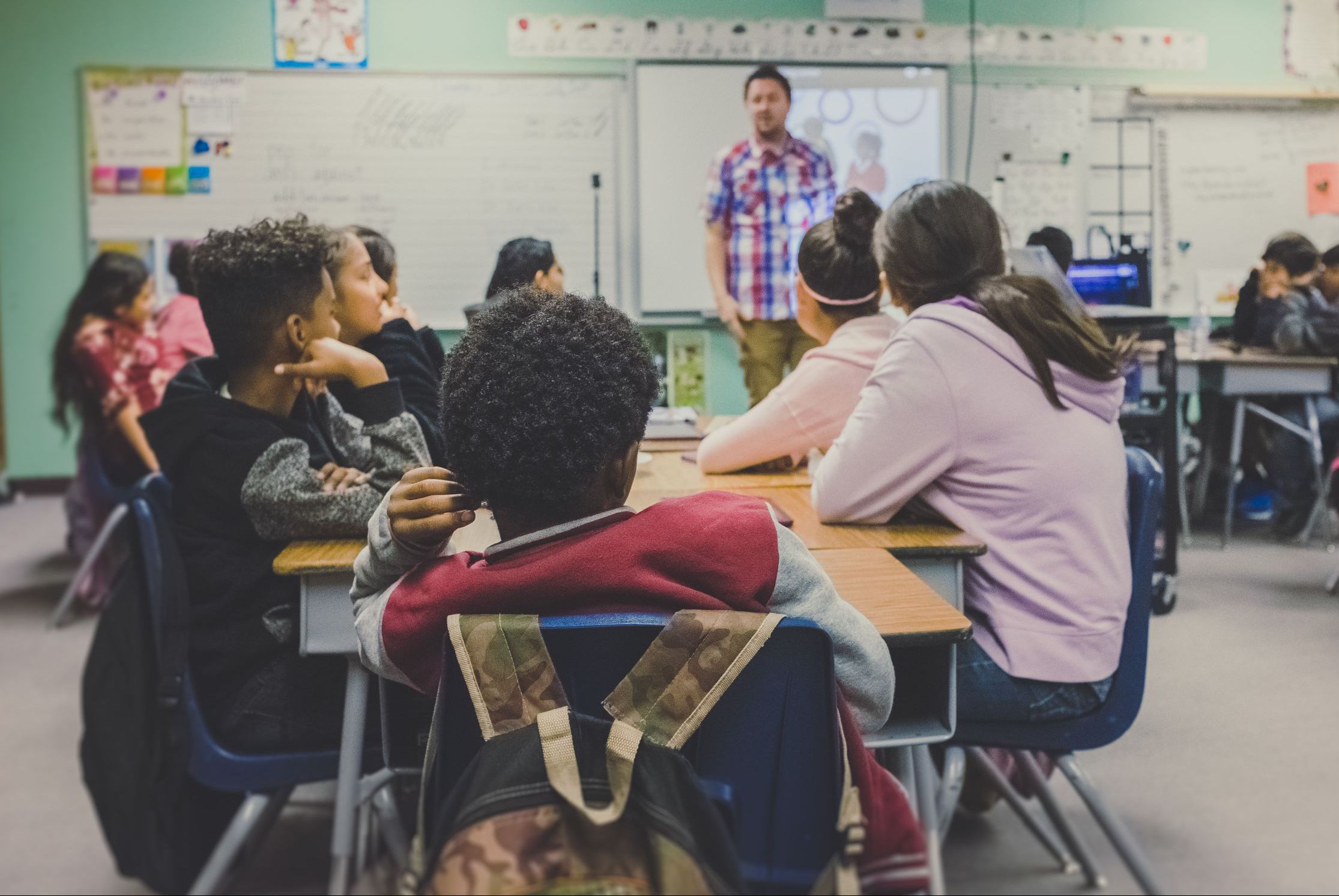 Elementary students in class